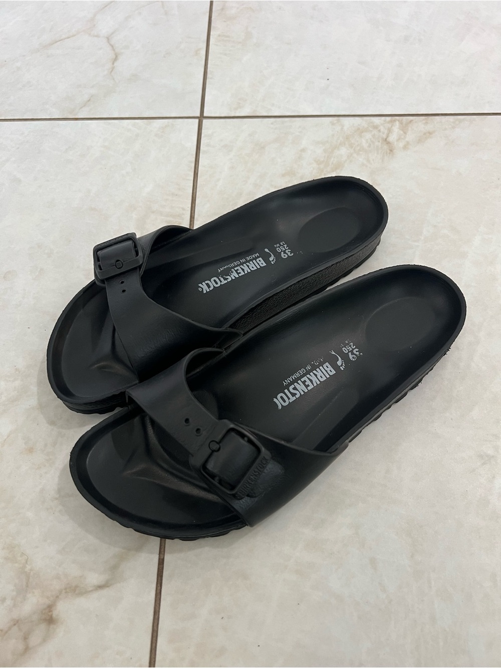 Birkenstock Black Madrid EVA Slides Size 39/8